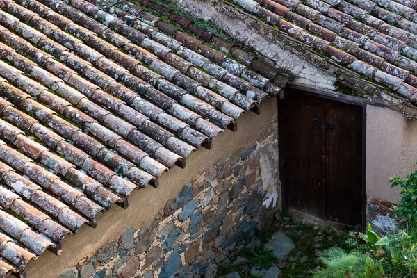 Фасад Крыша Традиционного Деревенского Дома Сельская Жизнь Фигарду Кипр — стоковое фото