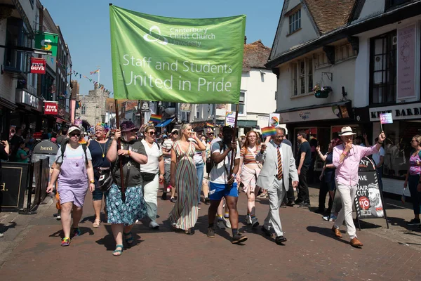 Canterbury Kent Regno Unito Giugno 2023 Happy Pride People Supporters — Foto Stock