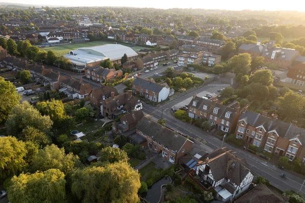 英国肯特坎特伯雷市的无人机空中风景 村景尽收眼底 — 图库照片