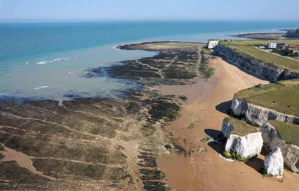 Drone Aerial View Botany Bay Beach Broadstairs Kent Velká Británie — Stock fotografie