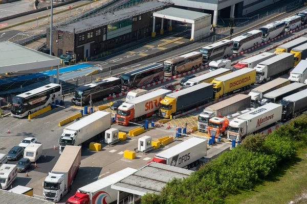 Dover Reino Unido Junio 2023 Camiones Estación Portuaria Dover Dover — Foto de Stock