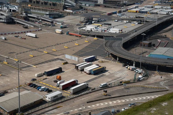Dover Egyesült Királyság 2023 Június Trucks Port Dover Docks Station — Stock Fotó