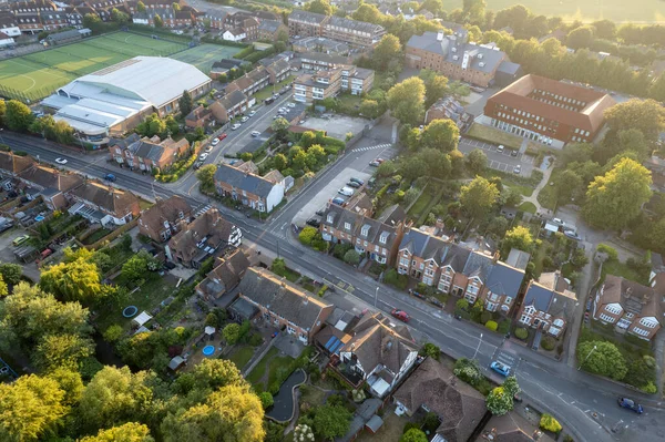 英国肯特坎特伯雷市的无人机空中风景 村景尽收眼底 — 图库照片