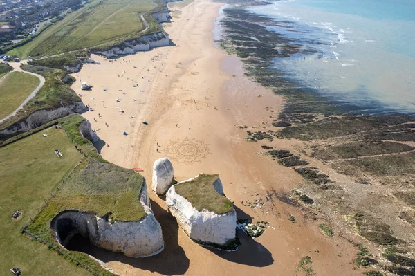 Drone Vista Aérea Botany Bay Beach Broadstairs Kent Reino Unido — Fotografia de Stock