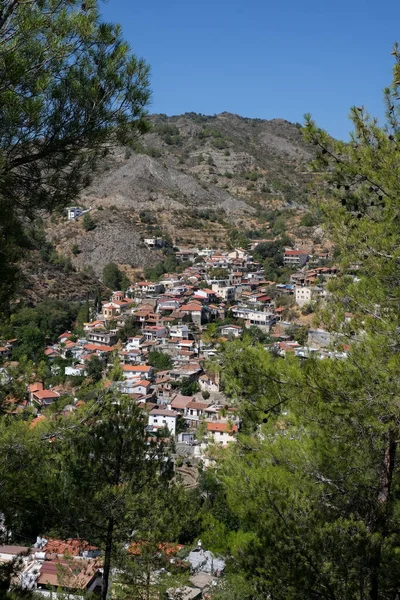 Aerial Drone Photograph Mountain Village Palaichori Nicosia District Cyprus — Fotografia de Stock