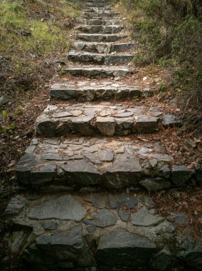 Doğada yürüyüş yolunda taş merdivenler..