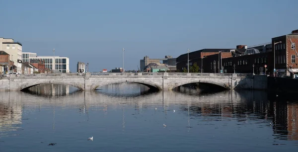 Paisaje Urbano Corcho Ciudad Río Lee Saint Particks Puente Irlanda Imágenes de stock libres de derechos
