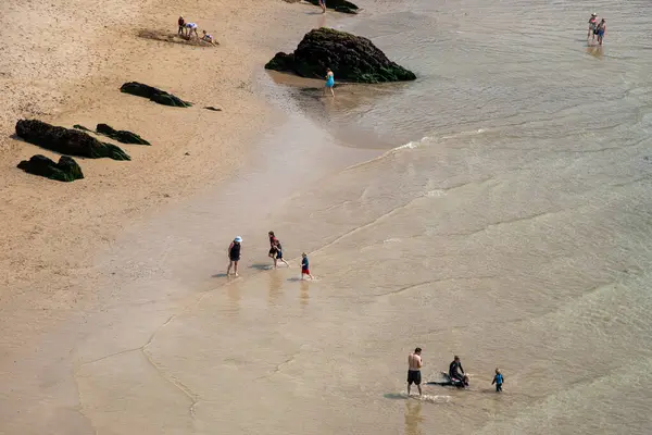 Dingle Ireland June 2022 People Swimming Sandy Beach Sunset Exercising — Stock Photo, Image
