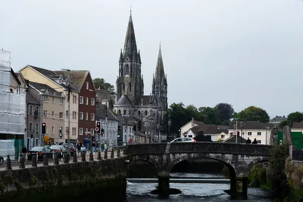 Stock image Cork, Ireland, September 4 2021: Urban cityscape of cork city river lee and Fin barre cathedral in Ireland europe