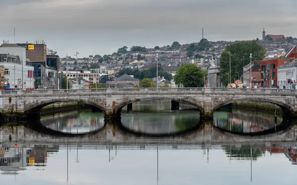 Stock image Cork, Ireland, February 24 2023: Saint partick bridge on river lee . Cork cityscape Ireland Europe