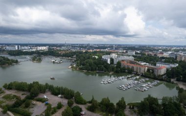 Finlandiya 'nın Helsinki kentinin hava manzarası