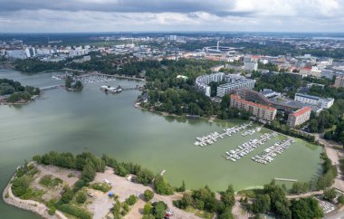 Finlandiya 'nın Helsinki kentinin havadan görünüşü. Lapinlahti, bölge