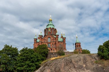 Helsinki, Finlandiya 'daki Uspenski Katedrali ve Finlandiya Ortodoks Kilisesi' nin ana katedrali