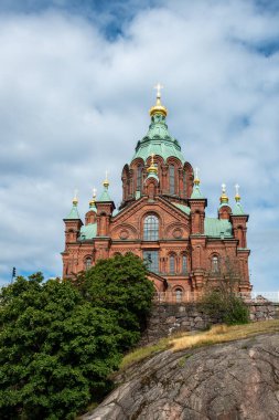 Helsinki, Finlandiya 'daki Uspenski Katedrali ve Finlandiya Ortodoks Kilisesi' nin ana katedrali