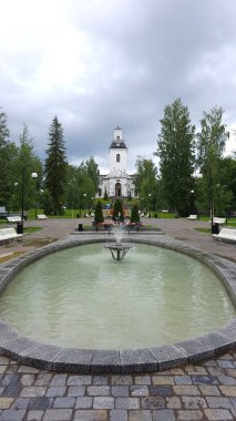 Kopio evangelical lutheran cathedral and gardens Savonia eastern Finland Europe. clipart