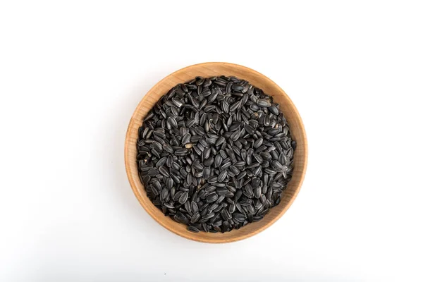 Dried Grains Bird Food Black Sunflower Seeds Pot Black Sunflower — Stock Photo, Image