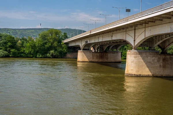 Arpad Bridge Міст Будапешті Угорщина Єднує Північну Буду Обуду Пешт — стокове фото
