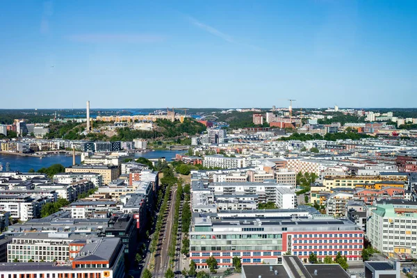 Szwecja Sztokholm Widok Powietrza Panoramę Sztokholmu Hammarby — Zdjęcie stockowe