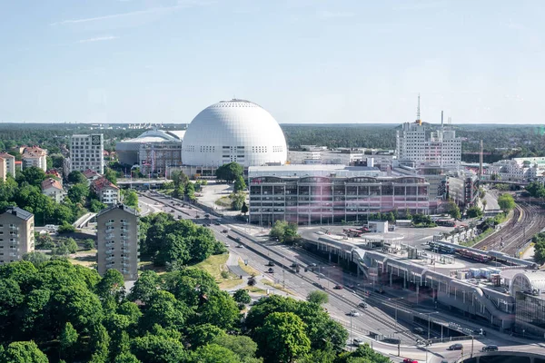 Suecia Estocolmo Vista Aérea Del Horizonte Urbano Estocolmo Hammarby — Foto de Stock