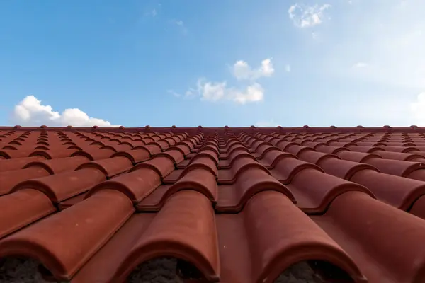 Red Tile Roof Blue Sky One Part Roof Other Pure Royalty Free Stock Images