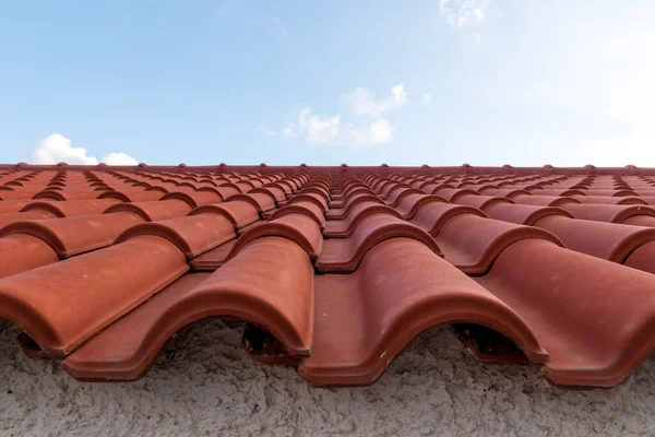 Red Tile Roof Blue Sky One Part Roof Other Pure Royalty Free Stock Photos