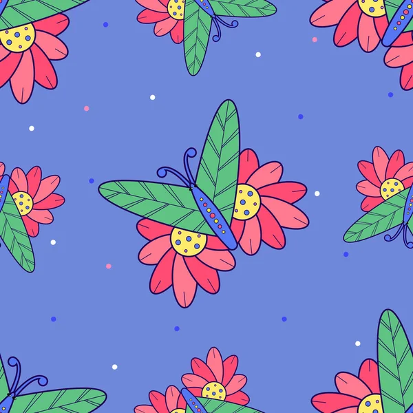 Motif Répétitif Avec Une Teigne Des Fleurs Fond Écran Floral — Image vectorielle