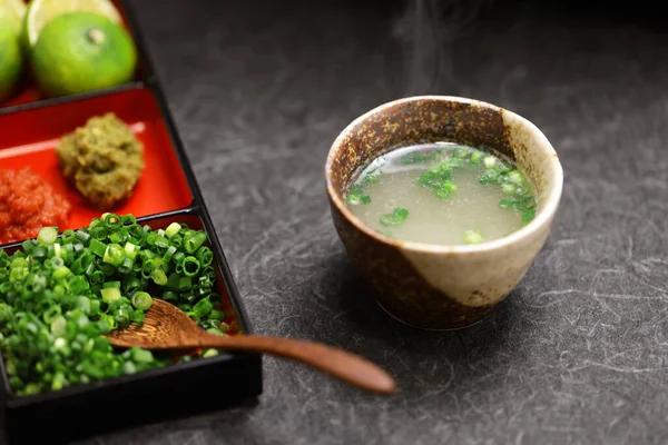 Mizutaki Japanse Kip Hete Pot Geserveerd Soep — Stockfoto
