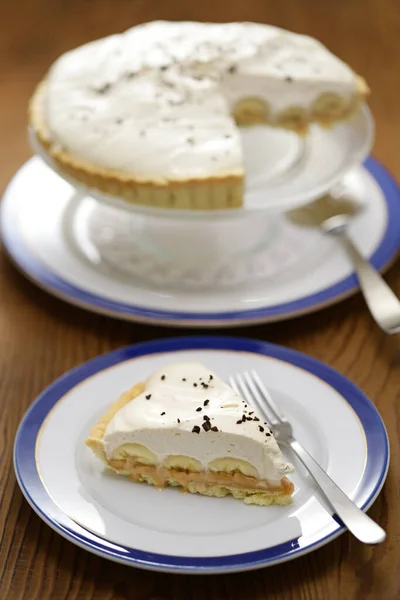 Classic Banoffee Pie Recipe Served Banoffee Pie — Stock Photo, Image