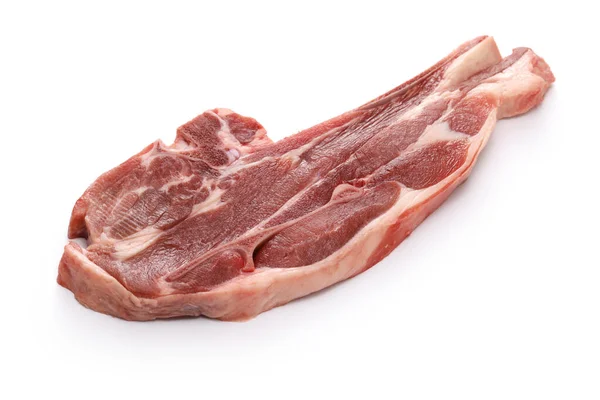 Raw Lamb Shoulder Chops Isolated White Background — Stock Photo, Image