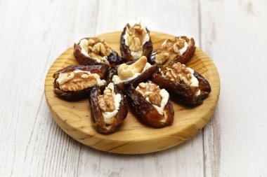 stuffed dates with cream cheese and nuts