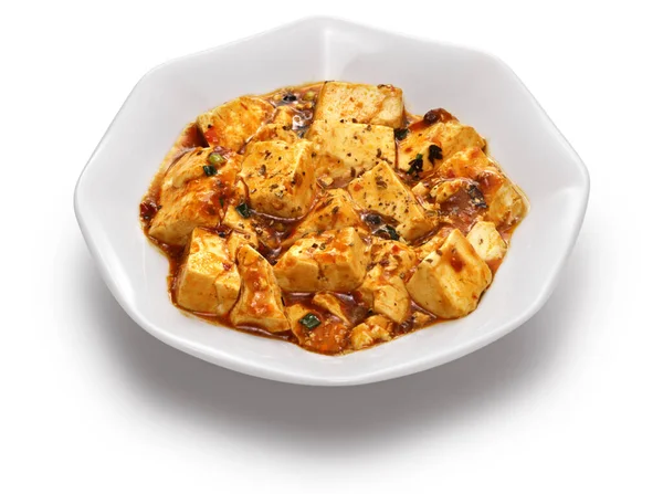 Tofu Mala Zdrętwiała Pikantna Fasola Twaroga Chińskie Jedzenie Syczuańskie — Zdjęcie stockowe