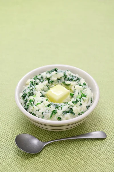 Colcannon Iers Aardappelpuree Groen Eten Recept Voor Patricks Dag — Stockfoto