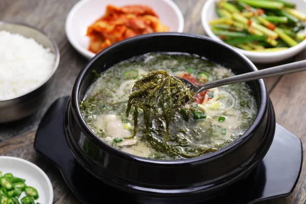 Momguk Soupe Algues Sargasses Une Spécialité Île Jeju Corée Sud — Photo