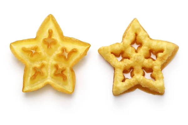 ロゼットクッキー 星のクッキーの前と後ろ — ストック写真