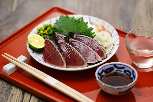 Katsuo Tataki Seared Bonito Sashimi Japanese Cuisine — Stock Photo, Image