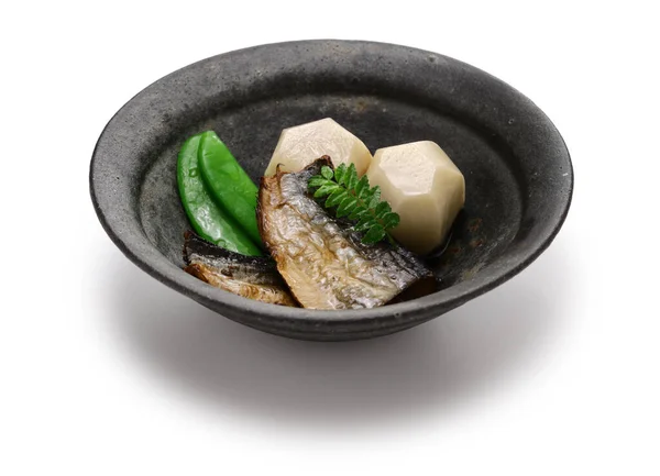 Sušený Sleď Taro Vařili Spolu Tradiční Japonská Kuchyně — Stock fotografie