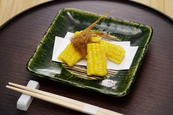 Corn Corns Beard Tempura Japanese Cuisine — Stock Photo, Image