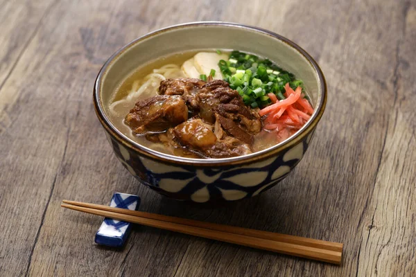 Kraakbeen Soki Soba Noodles Een Okinawan Specialiteit Japan — Stockfoto