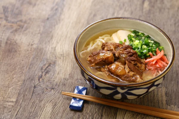 Χόνδρο Soki Soba Noodles Ένα Okinawan Specialty Στην Ιαπωνία Αντίγραφο — Φωτογραφία Αρχείου