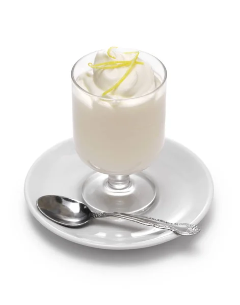 Syllabub Limão Inglês Whipped Cream Sobremesa — Fotografia de Stock
