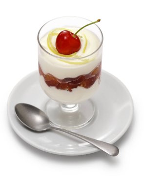 Cherry Lemon Syllabub, English Whipped Cream Dessert