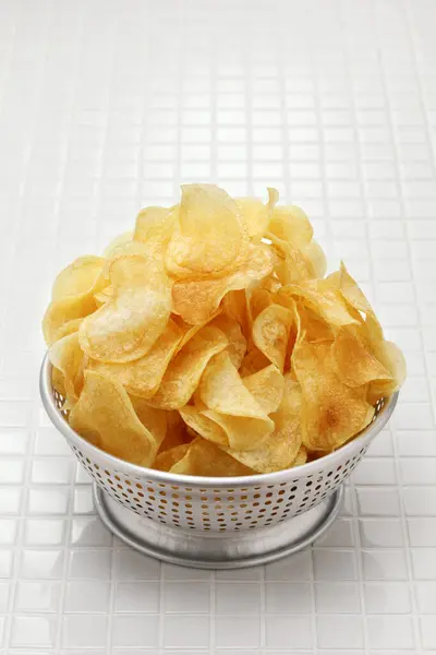 Hemmagjorda Potatischips Chips — Stockfoto