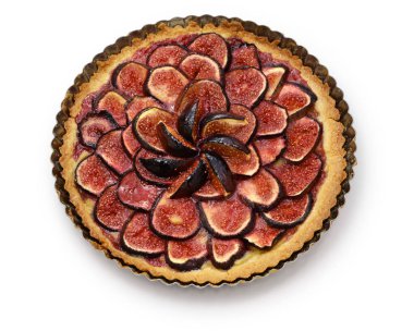 baked black fig tart, French dessert clipart