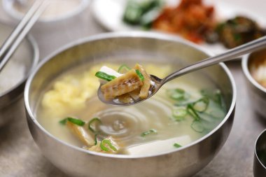 Homemade Pugok (dried cod soup, Korean food) clipart