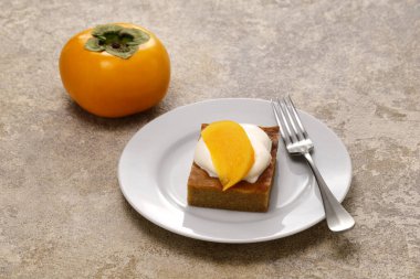 Persimmon pudding, traditional American dessert clipart