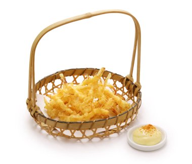 Sakiika (işlenmiş mürekkep balığı) tempura, Japon bira aperatifi