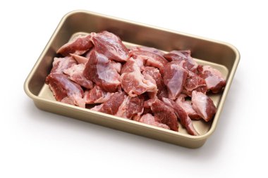 Doğranmış domuz etli biftek.