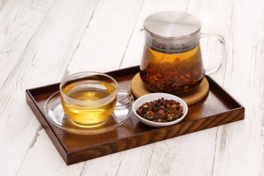 Cascara çayı, kurutulmuş kahve vişne kabuğu çayı.
