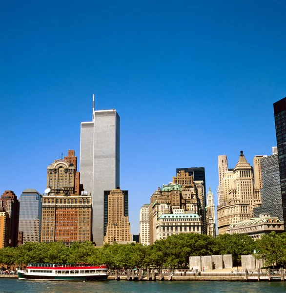 纽约市摩天大楼 从新泽西州看世界贸易中心 — 图库照片