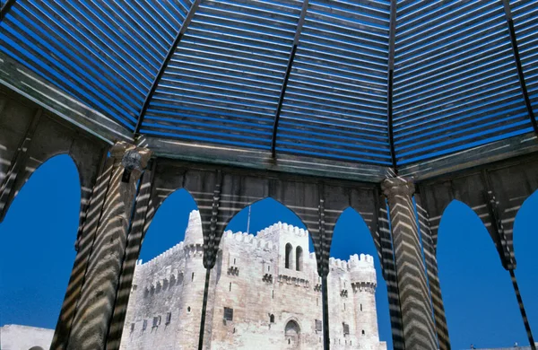 Sonniger Tag Der Zitadelle Von Qaitbay Oder Dem Fort Von — Stockfoto
